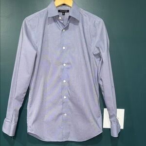 Banana Republic Light Blue Dress Shirt Non Iron   FLAW on the Left Sleeve